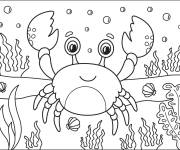 Coloriage Crabe levant ses pinces