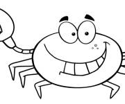 Coloriage Crabe mignon qui rigole