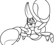 Coloriage Crabe pr&ecirc;t &agrave; attaquer
