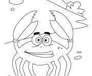 Coloriage Crabe qui marche sur la plage