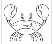 Coloriage Crabe rigolo de dessin animé