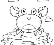 Coloriage Crabe s'amuse bien