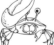 Coloriage Crabe te saluant