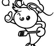 Coloriage Chibi Crevette de cartoon