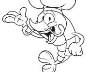 Coloriage et dessins gratuit Crevette chef de cuisine à imprimer