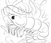 Coloriage Crevette de dessin anim&eacute; cp