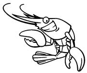 Coloriage Crevette dr&ocirc;le de cartoon