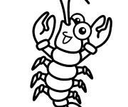 Coloriage Crevette en noir et blanc