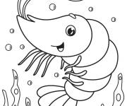 Coloriage Crevette grise style dessin anim&eacute;