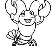 Coloriage Crevette heureux