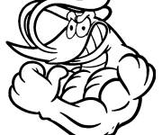 Coloriage Crevette muscl&eacute; de bande anim&eacute;e