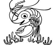Coloriage Crevette style dessin anim&eacute;