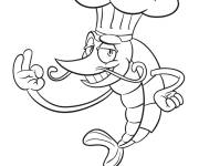 Coloriage et dessins gratuit Cuisto la Crevette chef de film d'animation à imprimer