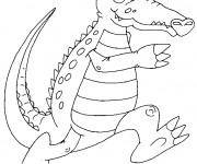 Coloriage Crocodile en sautant
