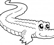 Coloriage Crocodile mignon