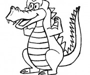 Coloriage Crocodile musclé amusant