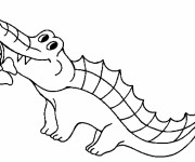 Coloriage et dessins gratuit Crocodile porte une fleure à imprimer