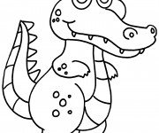 Coloriage Crocodile souriant