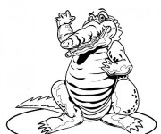 Coloriage Crocodile te salue