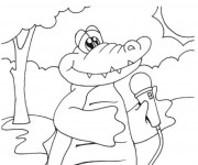 Coloriage Le crocodile chanteur