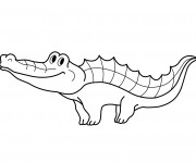 Coloriage Petit crocodile en souriant