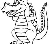 Coloriage Un crocodile fort