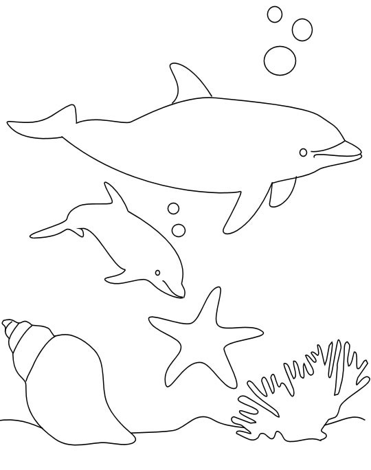 Coloriage et dessins gratuits Dauphin dans la mer à imprimer