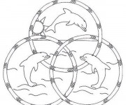 Coloriage Dauphin mandala