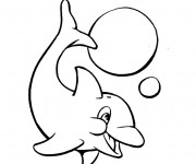 Coloriage Patit Dauphin adorable