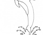 Coloriage Un beau Dauphin sortant de l'eau