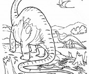 Coloriage Dinosaure Diplodocus en ligne