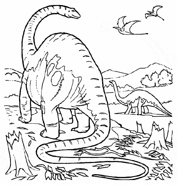 Coloriage et dessins gratuits Dinosaure Diplodocus en ligne à imprimer