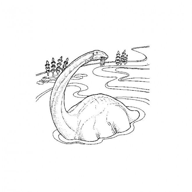 Coloriage et dessins gratuits Dinosaure Diplodocus qui mange à imprimer