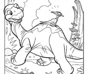 Coloriage Dinosaure souriant