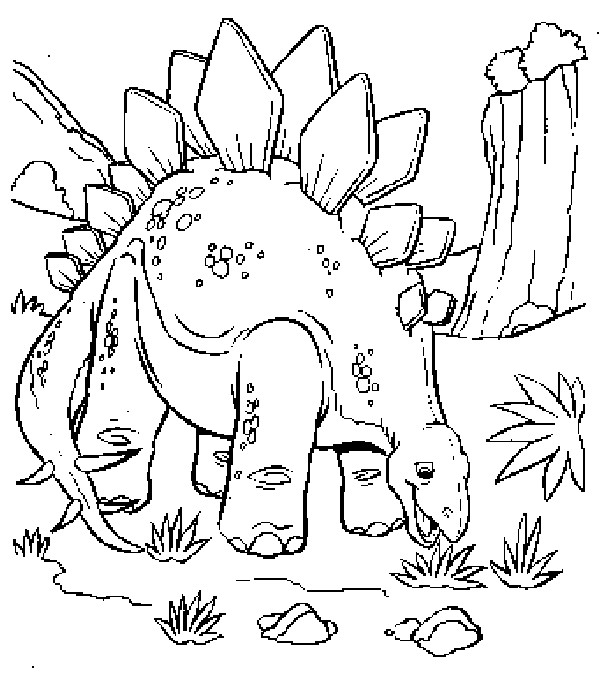 Coloriage Dinosaure Stégosaure en ligne dessin gratuit à imprimer