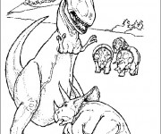 Coloriage et dessins gratuit Dinosaure Tricératops à imprimer