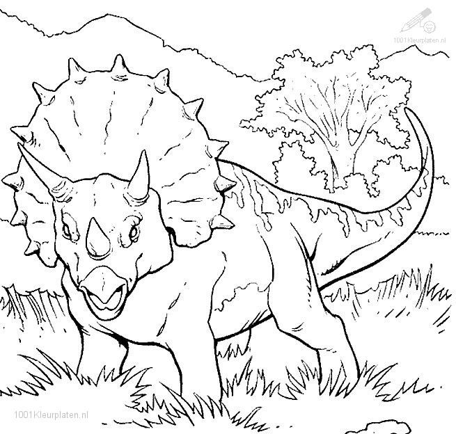 Coloriage Dinosaure Tricératops Facile Dessin Gratuit à Imprimer