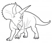 Coloriage Dinosaure tricératops féroce