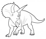 Coloriage Dinosaure tricératops féroce
