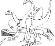 Coloriage Dinosaures volent des oeufs