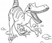 Coloriage Vélociraptor féroce