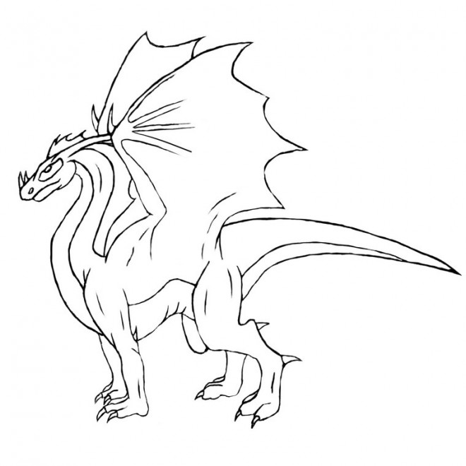 Coloriage Dessin simple de Dragon dessin gratuit à imprimer