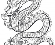 Coloriage Dragon chinois lègendaire