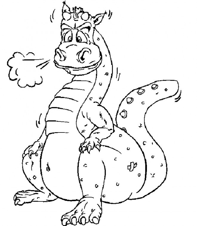 Coloriage et dessins gratuits Dragon drôle à imprimer