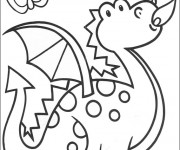 Coloriage Dragon facile