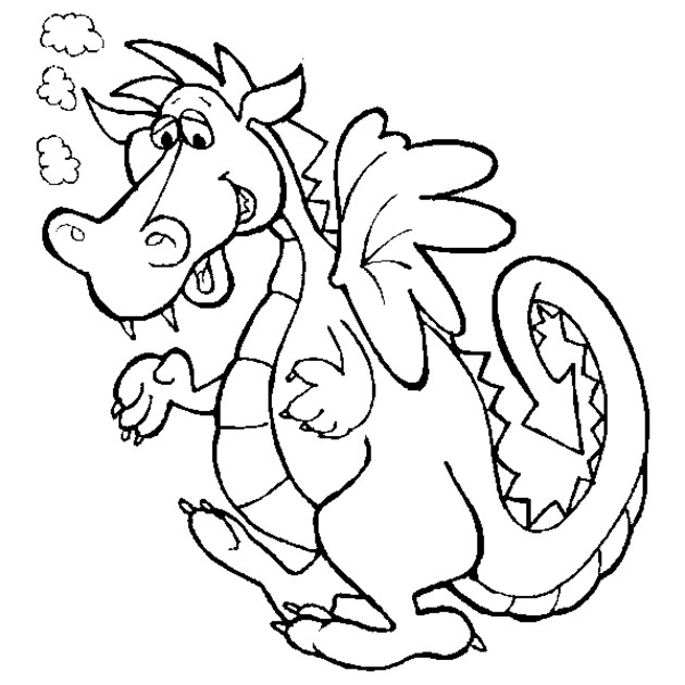 Coloriage Dragon humoristique dessin gratuit à imprimer