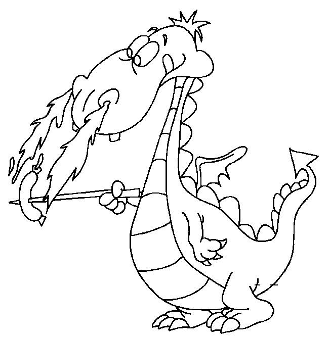Coloriage et dessins gratuits Dragon rigolo à imprimer