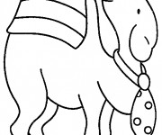 Coloriage et dessins gratuit Dromadaire en noir à imprimer