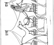 Coloriage et dessins gratuit Dromadaire et Tente à imprimer