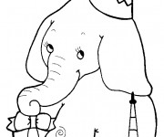 Coloriage Anniversaire d'Éléphant